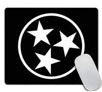 Tennessee Flag Isolated Volunteers Black Tri-Star Mousepad Non-Slip Rubber Gaming Mouse Pad Rectangle Mouse Pads for Computers Laptop 11.8" x 9.8"
