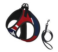 Tennessee Flag Print Dog Harness with Leash Set with Thickened Padded Vest for Extra-Small/Small Medium Dogs