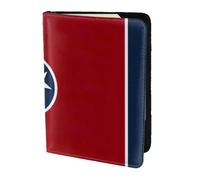 Tennessee flag print Travel Wallet Passport Holder Case for Family Leather Passport Cover for Men Women, Black, One Size