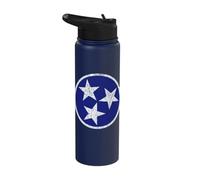 Tennessee Flag, Vintage Tennessee Tri-Star Stainless Steel Insulated Water Bottle