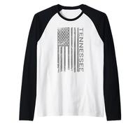Tennessee Grunge USA Flag Patriotic Ten State Raglan Baseball Tee