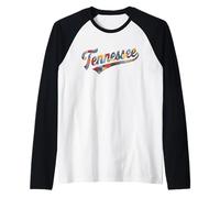 Tennessee Patchwork Script Southern Pride Women's Raglan Baseball Tee