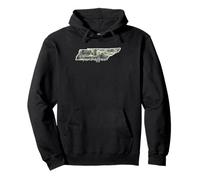 Tennessee Pride State Silhouette Rustic Landscape Art Pullover Hoodie
