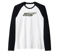 Tennessee Pride State Silhouette Rustic Landscape Art Raglan Baseball Tee