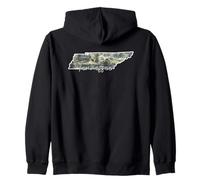 Tennessee Pride State Silhouette Rustic Landscape Art Zip Hoodie