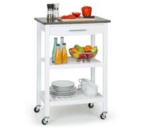 Tennessee Serving Trolley Kitchen Cart 4 levels wood granite mobile