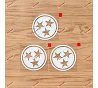 Tennessee State Flag 3 Stars Round Vinyl Decal Sticker - 3 Pack White, 7.6cm - No Background for Car Boat Laptop Cup Phone 02151