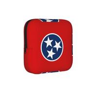 Tennessee State Flag American Flag Compact Sanitary Napkin Storage Bag for Women - Portable and Stylish with Zipper for Daily Carry