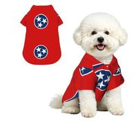 Tennessee State Flag Breathable Hawaiian Dog Shirt Summer Button Up Top for Small Medium Dogs S