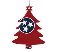 Tennessee State Flag Christmas Wooden Ornaments Christmas Tree Hanging Decoration Xmas Home Party Festive Decor