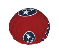 Tennessee State Flag Design Double Layer Reusable Shower Cap, Fits Most Head Sizes