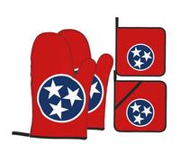 Tennessee State Flag Kitchen baking four-piece set anti-scalding and heat insulation for kitchen baking and grilling