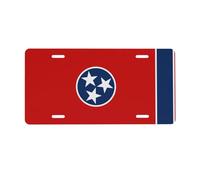 Tennessee State Flag License Plate for Front of Car â€“ Personalized Aluminum Car Tags â€“ 6â€ x 12â€ Universal Fit.