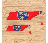 Tennessee State Flag Map Decal Vinyl Sticker - 2 Pack Red+Blue, 10.2cm, 15.2cm - Die Cut Style No Bkgrd