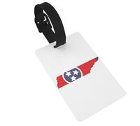 Tennessee State Flag Map Print Luggage Tags Quick Install Airplane Travel Essentials for Suitcases Durable PVC Bag Tag