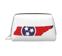 Tennessee State Flag Map Printed Handheld Makeup Case, Spacious Toiletry Organizer Designed for Brushes and Toiletries