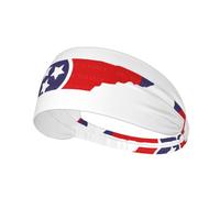Tennessee state Flag Map Printed Wide Headband for Women, Non Slip Moisture Wicking, Yoga Running Workout Sweat Band Gym
