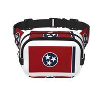 Tennessee state flag print Cute Large Black Fanny Packs for Women Cross Body Waist Bag Nylon Fashionable Fanny Pack, Black, One Size