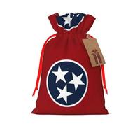 Tennessee state flag print Drawstring Gift Bag for Wedding Party Birthday Unique Present Bag Reusable Canvas Bag,1 Piece M