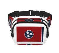 Tennessee state flag print Fanny Pack Waist Packs with Extender for Men Women, Waist Bag Hip Pack with Zipper Pockets, Black, One Size