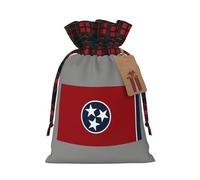 Tennessee State Flag Print Xmas Drawstring Reusable Gift Bag Festive Packaging For Christmas Wrapping Needs