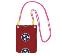 Tennessee State Flag Printing Crossbody Phone Case For Adult Wallet Crossbody Shoulder Bag With Detachable Shoulder Strap