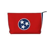Tennessee State Flag Prints Corduroy cosmetic bag for cosmetics storage with zipper closure for travel, camping, and daily use