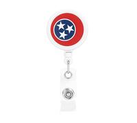 Tennessee State Flag Retractable Badge Holder is Durable Sturdy Comes with A Lanyard for Office Hospital Staff Wearing