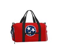 Tennessee State Flag Sports Duffel Bag with Shoe Compartment-Lightweight Gym Weekender for Men Women, Waterproof Travel Tote with Wet Pocket