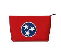 Tennessee State Flag Women's corduroy cosmetic bag, portable zipper hand-held wallet, suitable for travel and daily storage of cosmetics,