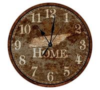 Tennessee State Rustic United States Tennessee Round Clocks Arabic Numerals Frameless Wall Clock Decorative Quartz Clocks For Bedroom Living Room Classroom 25Cm