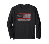 Tennessee Walker Horse with American Flag Long Sleeve T-Shirt
