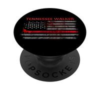 Tennessee Walker Horse With American Flag PopSockets Adhesive PopGrip