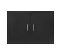 TENNIEX Outdoor Kitchen Door, 30" W x 20" H Flush Mount Double Vertical Door, Black BBQ Access Doors with Handle for Indoor and Outdoor Kitchens, Barbecue Islands, Storage Cabinets