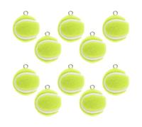Tennis 3d Green Mini 2cm Ball Flocking Pendants 10pcs Sports Charms