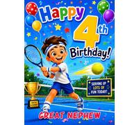 Tennis 4th Birthday Card for Great Nephew