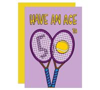 Tennis 50th Birthday Card, Wimbledon Card, Card for Friend, Card for Dad, Card for Mum, Grand Slam Card, Funny Card, Tennis Milestone A6 Card (50th)