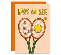 Tennis 60th Birthday Card, Wimbledon Card, Card for Friend, Card for Dad, Card for Mum, Grand Slam Card, Funny Card, Tennis Milestone A6 Card (60th)