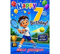 Tennis 7th Birthday Card for Great Grandson