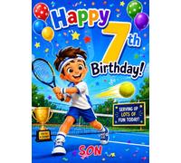 Tennis 7th Birthday Card for Son