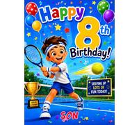 Tennis 8th Birthday Card for Son