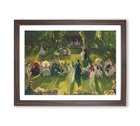 Tennis At Newport Vol.1 By George Bellows Classic Painting Framed Wall Art Print, Ready to Hang Picture for Living Room Bedroom Home Office Décor, Walnut A4 (34 x 25 cm)