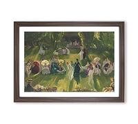 Tennis at Newport Vol.1 by George Bellows Framed Print | A2 Walnut Framed Wall Art | Ready to Hang | Modern Sport Picture | Living Room Bedroom Lounge Office