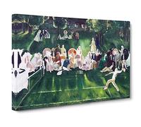Tennis At Newport Vol.2 By George Bellows Classic Painting Canvas Wall Art Print Ready to Hang, Framed Picture for Living Room Bedroom Home Office Décor, 20x14 Inch (50x35 cm)