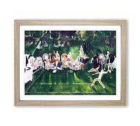 Tennis At Newport Vol.2 By George Bellows Classic Painting Framed Wall Art Print, Ready to Hang Picture for Living Room Bedroom Home Office Décor, Oak A2 (64 x 46 cm)