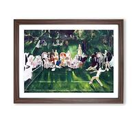 Tennis At Newport Vol.2 By George Bellows Classic Painting Framed Wall Art Print, Ready to Hang Picture for Living Room Bedroom Home Office Décor, Walnut A4 (34 x 25 cm)