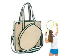 Tennis Bag, Canvas Racquet Shoulder Tote, 15.7 Inch Spacious Compartment & Large Capacity, Sports Carry Bag for Tennis or Badminton Gear, Stylish Sling for Men Women Outdoor Court