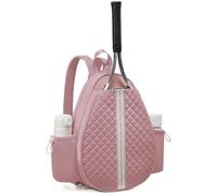 Tennis Bag, Quilted Crossbody Sling with Water-Resistant Pocket - Lightweight Racket Holder for Pickleball, Badminton & Court Sports
