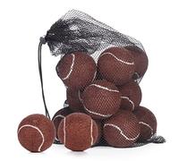 Tennis Ball 15 Pack,Advanced Training Tennis Balls Practice Balls, Multiple Colors Available Good for Beginner Training Ball,Pet Dog Playing Balls,with Mesh Carry Bag for Easy Transport (Brown)