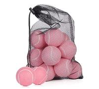 Tennis Ball 15 Pack,Advanced Training Tennis Balls Practice Balls, Multiple Colors Available Good for Beginner Training Ball,Pet Dog Playing Balls,with Mesh Carry Bag for Easy Transport (Pink)